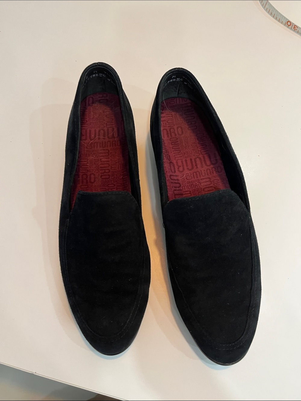 Black suede loafers!